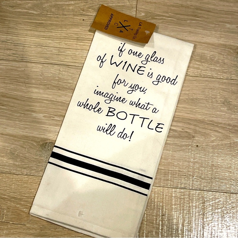 Funny Wine Kitchen Towel, WINE Bar TOWEL, WINE GIFT - If 1 Glass Is Good 4 You..